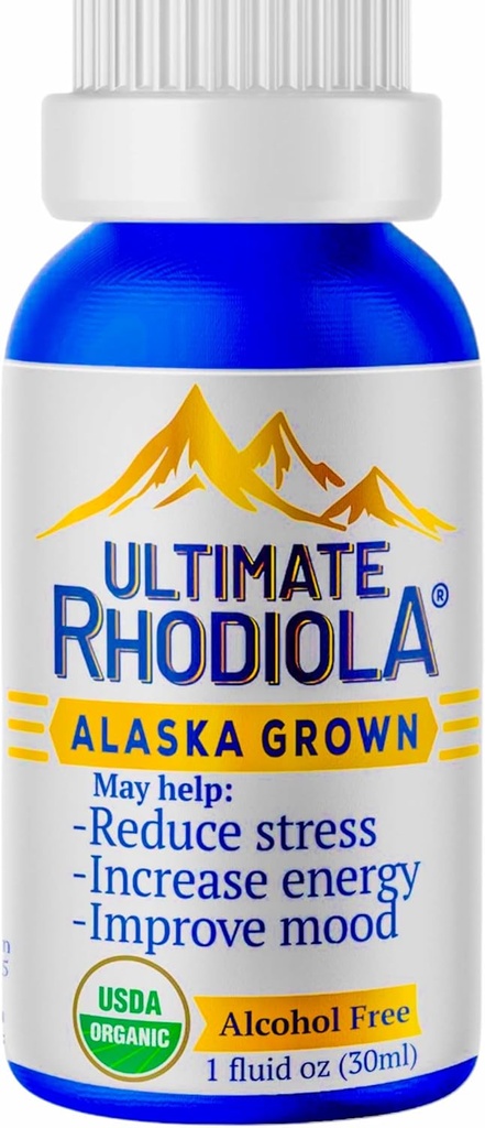 Ultimate Rhodiola®、Alaska Grown、アルコールフリー、認定オーガニック、Rhodiola rosea Tincture、CO2抽出、ストレスを軽減、エネルギーと気分を改善、適応性、向知性、3rdパーティテスト