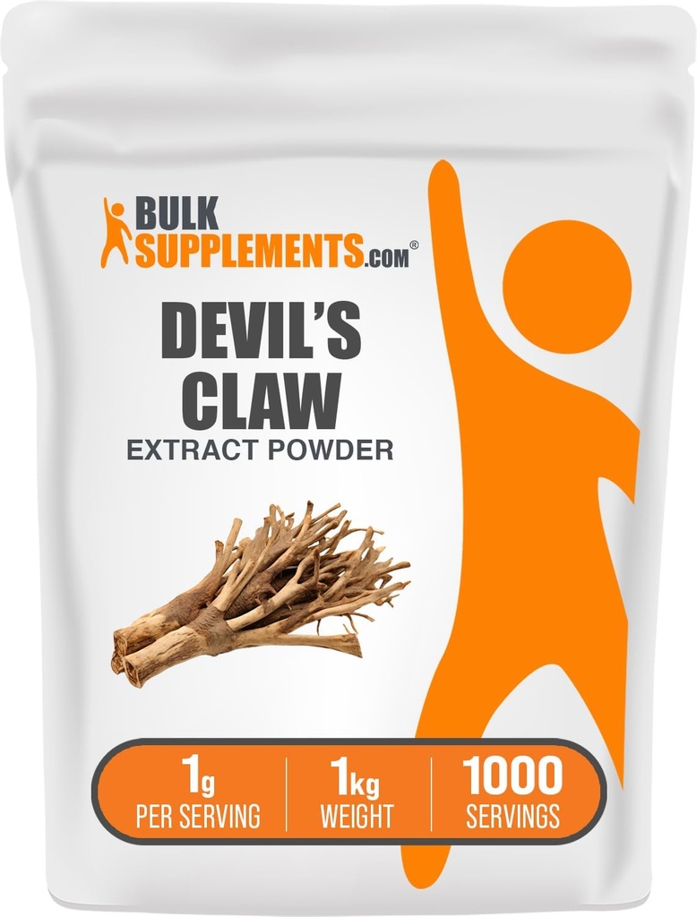BulkSupplements.com Devilの爪エキスパウダー - Devilの爪根、ハーブサプリメント - 完全菜食主義者&グルテンフリー、1g /サービング、1kg(2.2ポンド)(1パック)