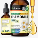BIO KRAUTER Chamomile 花のチンキ - Chamomile エキス - Apigenin が含まれています - リラックスとカロリーのサポートのためのサプリメント - アルコールと砂糖無料 - ビーガンドロップス 2 Fl.Oz.