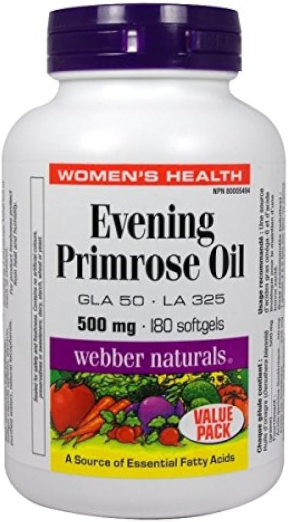 Webber Naturalsᆴ夕方ing Primrose オイル500mg 180 softgels