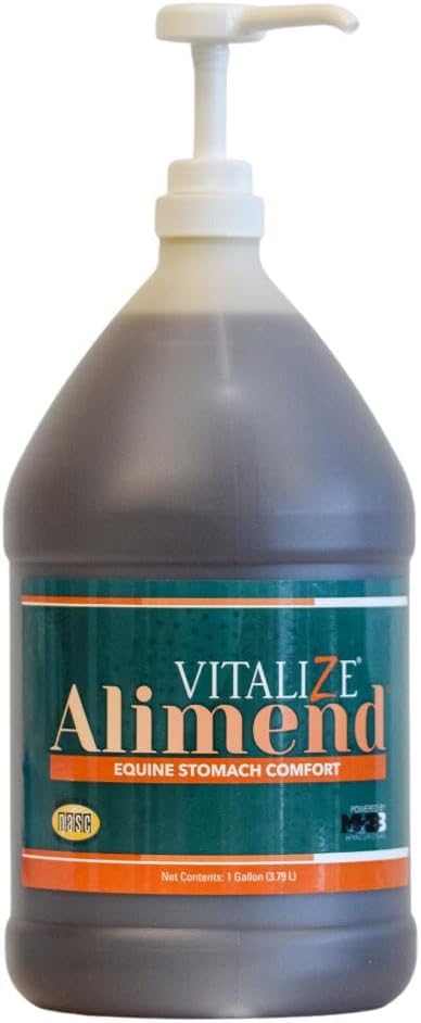Vitalize Alimend - 馬の胃&Equine Ulcerサポートソリューション、プロバイオティクス&消化器サプリメント代替、馬の体重増加サプリメント、128の流体発音(3785ml)