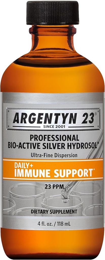 免疫サポートのためのArgentyn 23の専門の生物活動的な銀のHydrosol – コロイダルシルバー、23ppm、4oz (118mL) – ねじれトップ