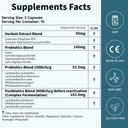 Probioticsの女性の人の腸の健康:消化管の健康の免疫サポートBloatingの救助の棚はプレバイオティクスのpostbiotics Quercetin及びクルクミンの食事療法の補足が付いているカプセルの複合体ごとの35B CFUsを禁じます