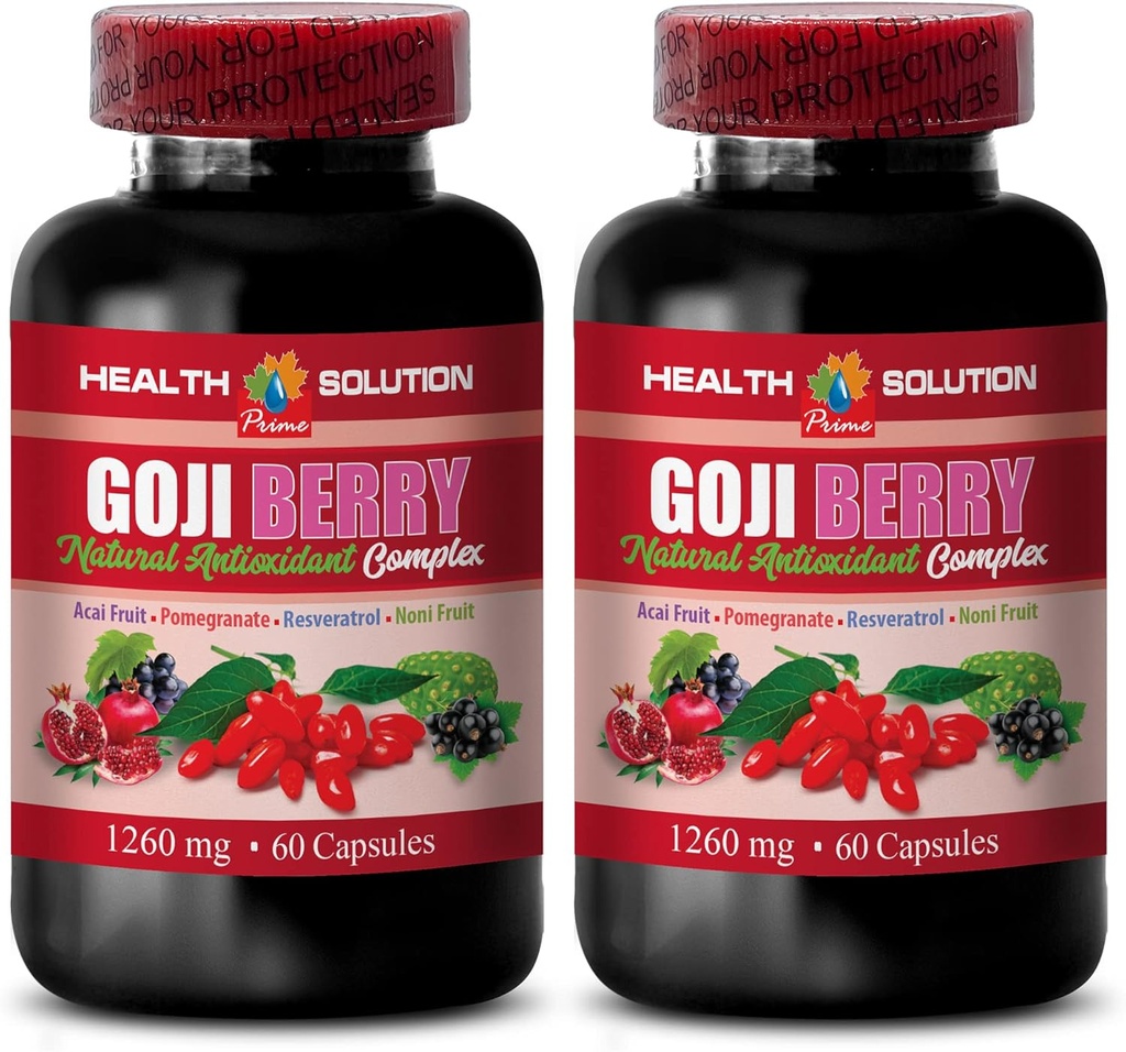 脳と記憶力ブースト - Goji Berry - 自然ANTIOXIDANT複合体、免疫サポート、Noniサプリメントピル、マンゴスチンエキス、アニベリー、スーパーフルーツコンプレックス、エネルギーブースター、2ボトル120キャップ