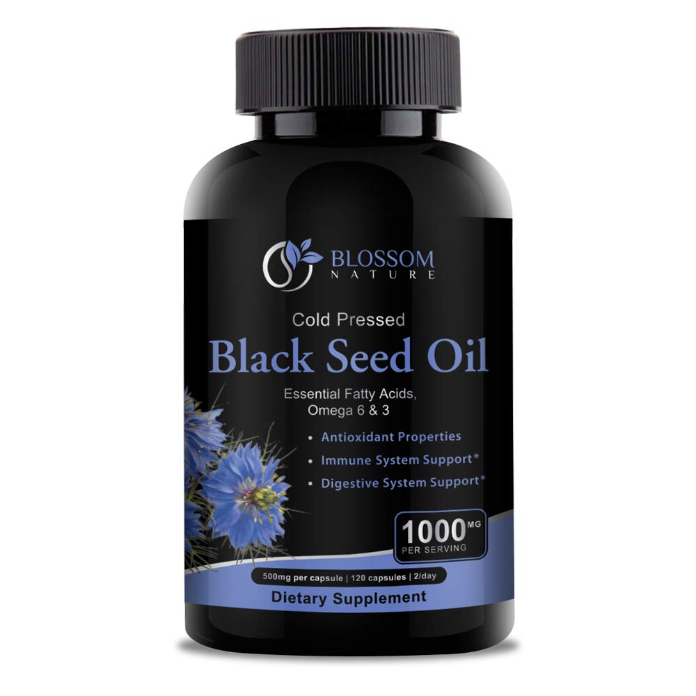 ブラックシードオイルカプセル1000mg - プレミアムブラックカミンシードオイルカプセル - ブラックシードオイル液体ピル - バージンコールドプレスニゲラサティバオイルピル - ブラックシードオイル - 120キャップ(2ヶ月の供給)