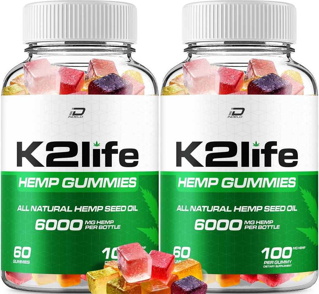 K2Life Hemp Gummies - Hemp Seed Extract K2 Life Hemp Gummies Tinnitus Herbal Supplement、健康とウェルネスサポート、すべての自然K2Life麻Gummyアドバンスドフォーミュラ(2パック - 120グミー)