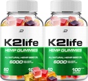 K2Life Hemp Gummies - Hemp Seed Extract K2 Life Hemp Gummies Tinnitus Herbal Supplement、健康とウェルネスサポート、すべての自然K2Life麻Gummyアドバンスドフォーミュラ(2パック - 120グミー)