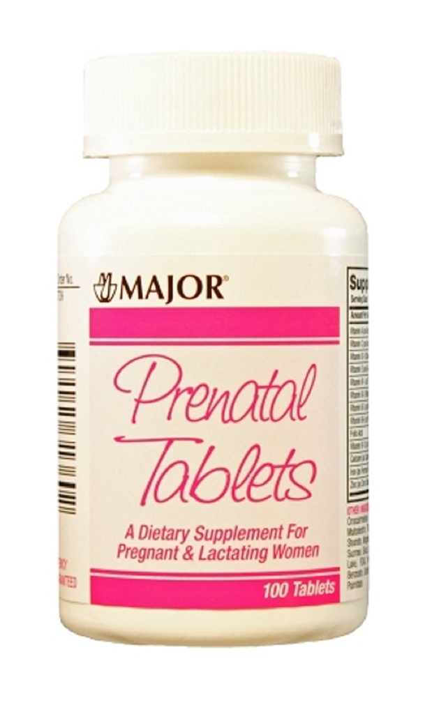 主要な薬剤の主要なPRENATAL TABS ASCORBIC ACID-100 MCGのピンク100はUPC 309045313602を錠剤にします