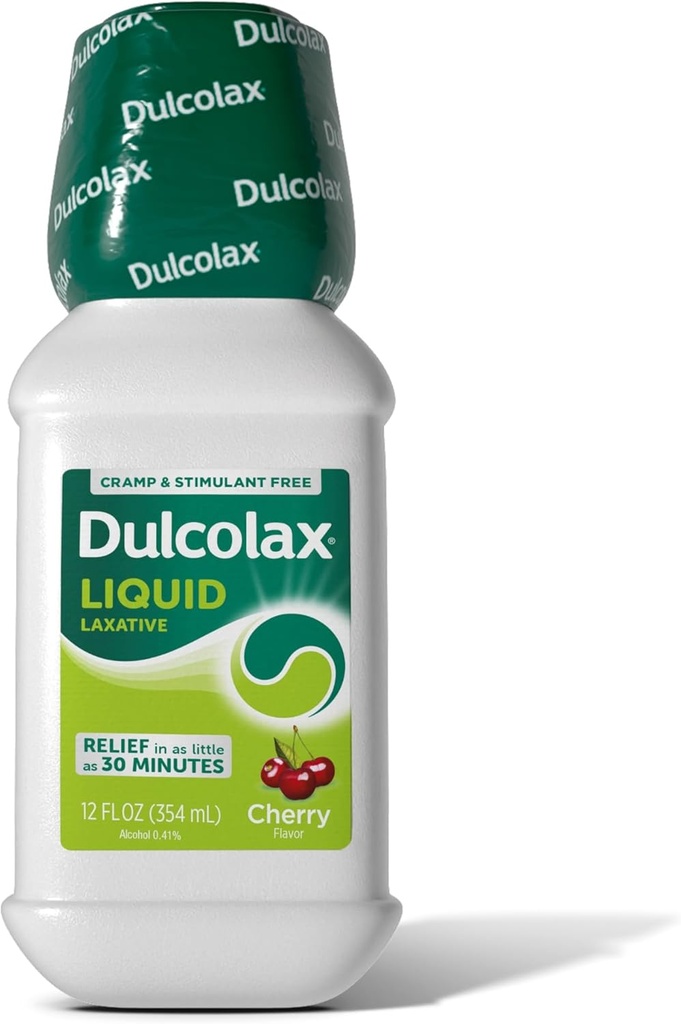 Dulcolax のサリンの Laxative の液体、速く及び穏やかな便秘の救助、自然な乳剤、Softens の便器、チェリーの味、酸化マグネシウム 1200 の mg、12 の fl。 oz。