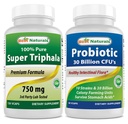 ベストナチュラルズTriphala 750mg&プロバイオティック10ストレーナー&30ビリオンCFU