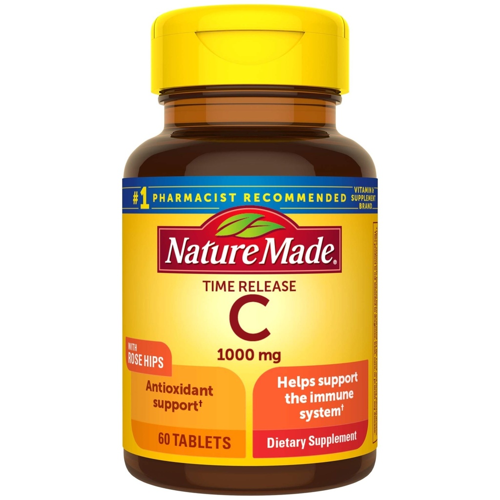 Nature Made Vitamin C 1000 mg タイムリリースは、ローズヒップ、60 カウント(パッケージ 5 月 Vary)とタブレット
