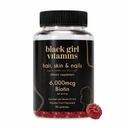 ブラックガールビタミン - バイオチン(6000 mcg)、亜鉛、ゼラチンフリー、ビタミンA、ビタミンE - グルテンフリーで毛、皮膚、爪のグミ - グルテンフリー。 米国製(パッションフルーツ、60カウント)30日間供給