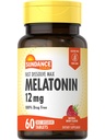 サンダンスメラトニン12mg | 60高速解体錠 | 天然ベリー風味 | ベジタリアン・非GMO・グルテンフリー対応サプリメント