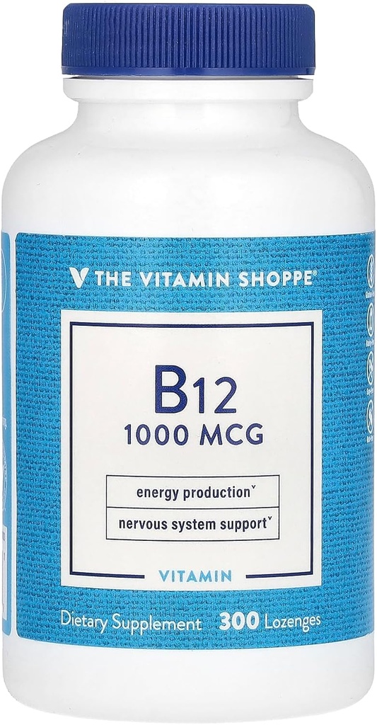 ビタミンB12 1,000mcg - 毎日の栄養補助食品 - ビタミンB-12(シアノコバラミンとして)、グルテンフリー&酪農場無料(300ルーゼンジ)