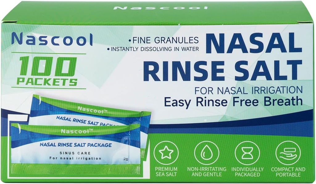Saline Packets、Nose Wash Refill (100 カウント) 用のプレミックス塩パケット