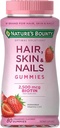 Nature's Bounty Vitamin Biotin Optimal Solutions Hair, Skin and Nails Gummies, 80 カウント.