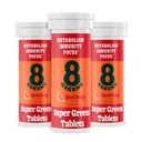 8GreensのSupergreensのタブレット 極度の緑の粉のSuperfoodのタブレット、Metabolismの免除及び焦点、毎日緑のEffervescentのタブレット、有機性:アロエVera、Spirulina、Chlorella、血のオレンジ、30のサービング