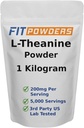 L-Theanine Powder 100% Pure, Non-GMO, Vegan, Gluten Free Theanine Powder Supplement (Multiple Sizes) Mood and Cognitive, Stress Relief and Relaxation, Scoop Included (1 Kilogram)