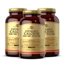 ソルガーChewableカルシウム500mg - 120ウェーハ、3のパック - 筋骨格の健康を促進 - 非GMO、ビーガン、グルテンフリー、小麦&乳製品無料、コシャ - 180 Totalサービング