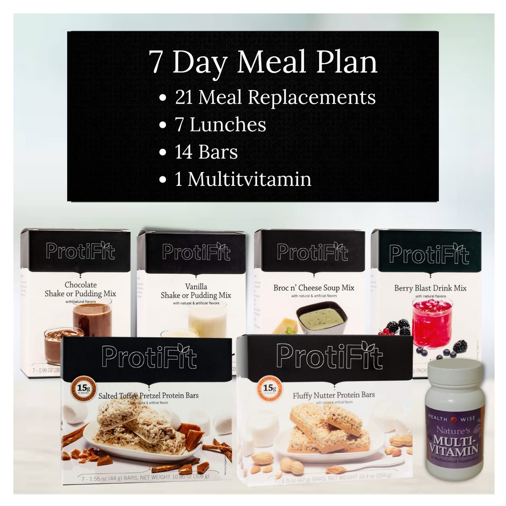 PROTIFIT - 高蛋白お食事プランスターターキット、15gタンパク質サプリメント&スナック、30日マルチビタミン、理想的なタンパク質対応(7日キット)