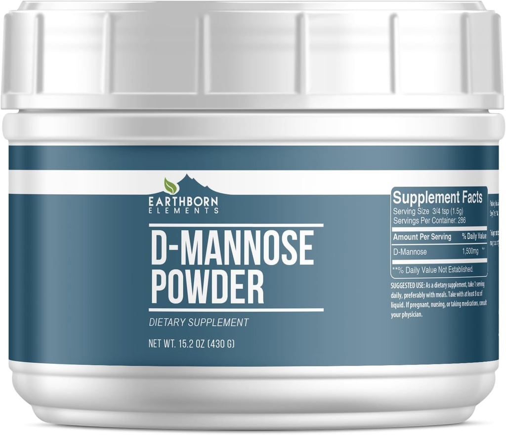 Earthborn Elements D-Mannose Powder, Dietary Supplement, Non-GMO (15.2 Ounce)