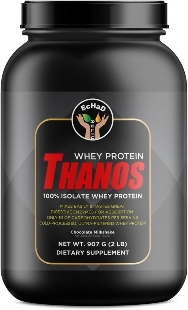 EcHaD WHEY Protein Thanos - 100% Isolate Whey Protein, Chocolate Milkshake Flavor, 907 G (2 LB) - Dietary Supplement