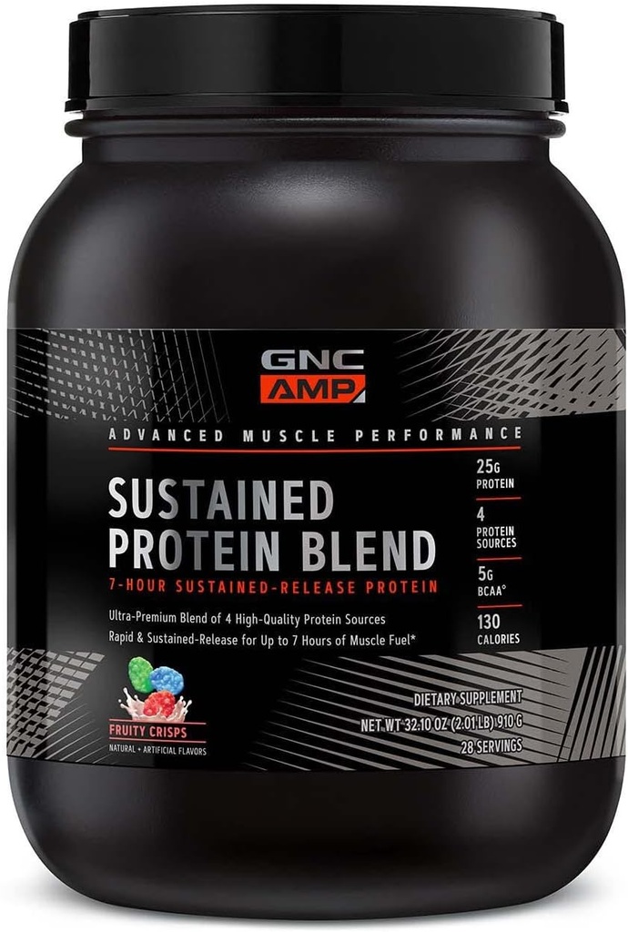 GNC AMP の持続的な蛋白質のブレンド-フルーティー クリスプス (28 のサービング)