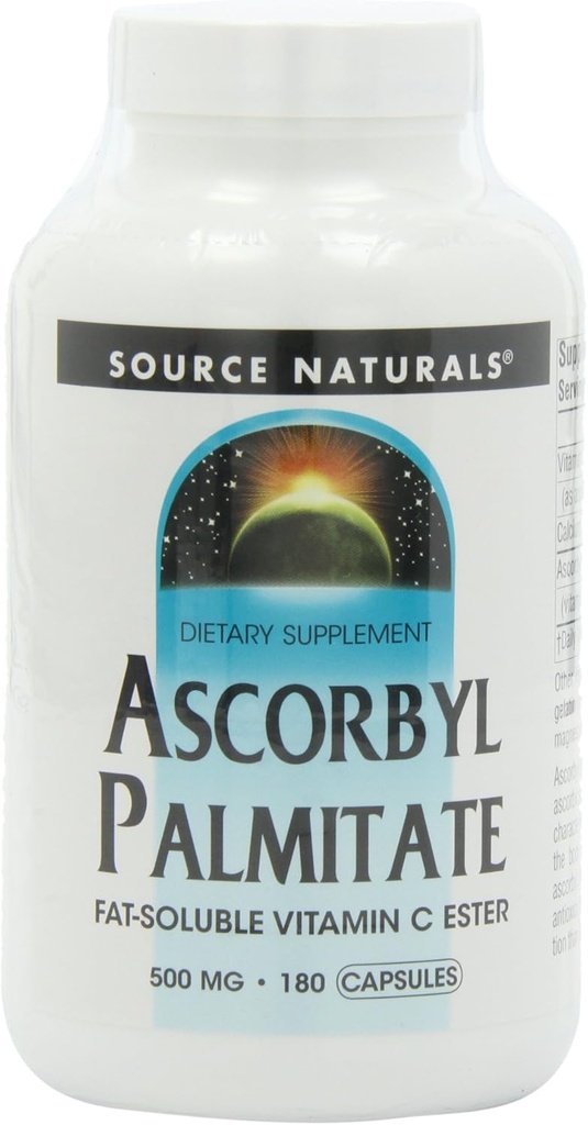 Source Naturals Ascorbyl Palmitate 500mg, 180 Capsules (Pack of 2)