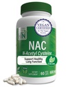 健康スロー栄養 NAC N-アセチル-Cysteine 600mg 60カプセル | 完全菜食主義者認定 | 健康肺、肝臓機能、細胞の健康をサポート | GMO大豆&グルテンフリー