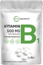 マイクロ成分ビタミンB1 500mg/サービング、240錠 | ビタミンB1チアミンサプリメント、エッセンシャルBビタミン | メタボリズムとヘルシーな神経系をサポート | 非GMO、飲みやすい
