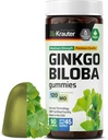 BIO KRAUTER Ginkgo Biloba Gummies - 90 ビーガンChews - Ginkgo Biloba サプリメント for Brain サポート - 120 mg 標準化エキス - Pectin ベースのフォーミュラ