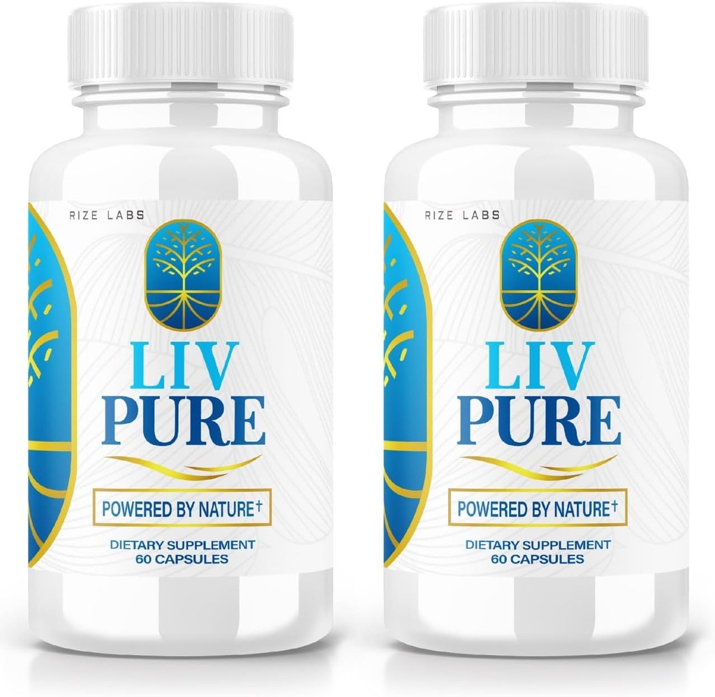 rize labs - LivPure Powered by Nature - Advanced Formula - Pure Support Dietary Supplement for Liver Support, Extra Strength, Vegan, Liver Function Pills (120 Capsules)