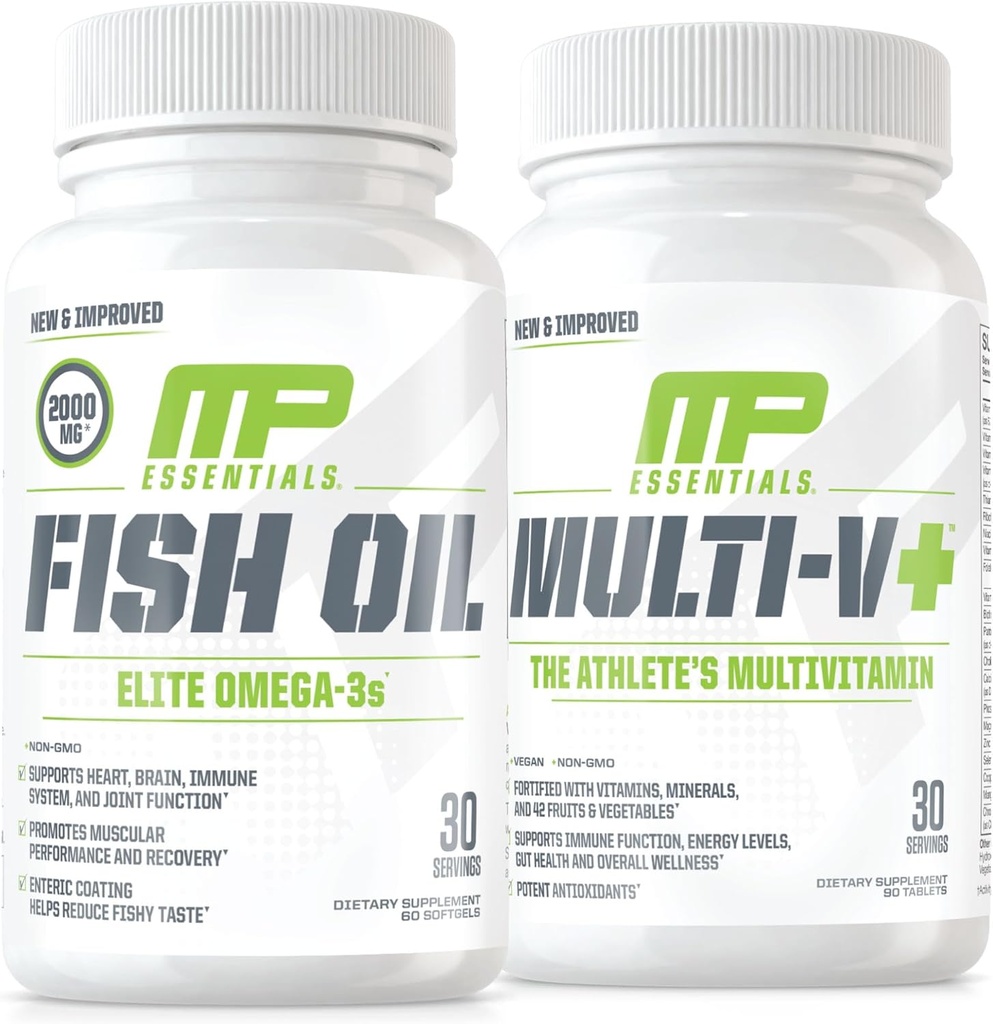 筋肉 Pharm エッセンシャル マルチ V + & MusclePharm エッセンシャル 魚油エリートオメガ 3 サプリメント