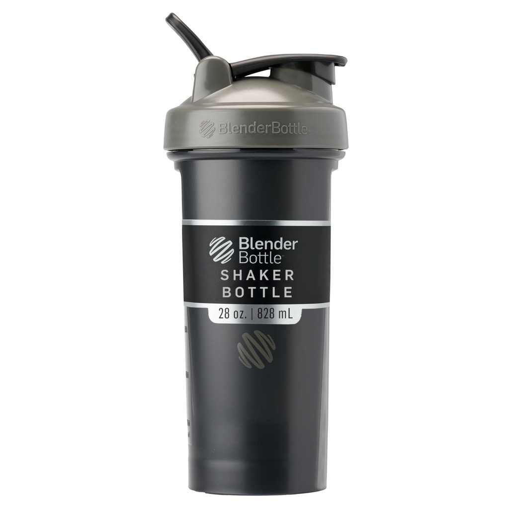 BlenderBottle古典的なV2シェーカーボトルは、タンパク質シェイクスとプレワークアウト、28-オンス、グレー/ブラック、ブラックシャドウに最適です