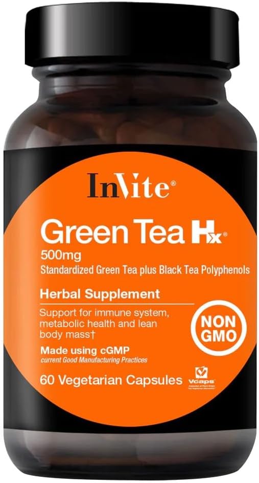 Invite Health - グリーンティーHx - スタンドアライズグリーンティープラスブラックティーポリフェノール - 60ベジタリアンカプセル - 30デイサプライ(2パック)