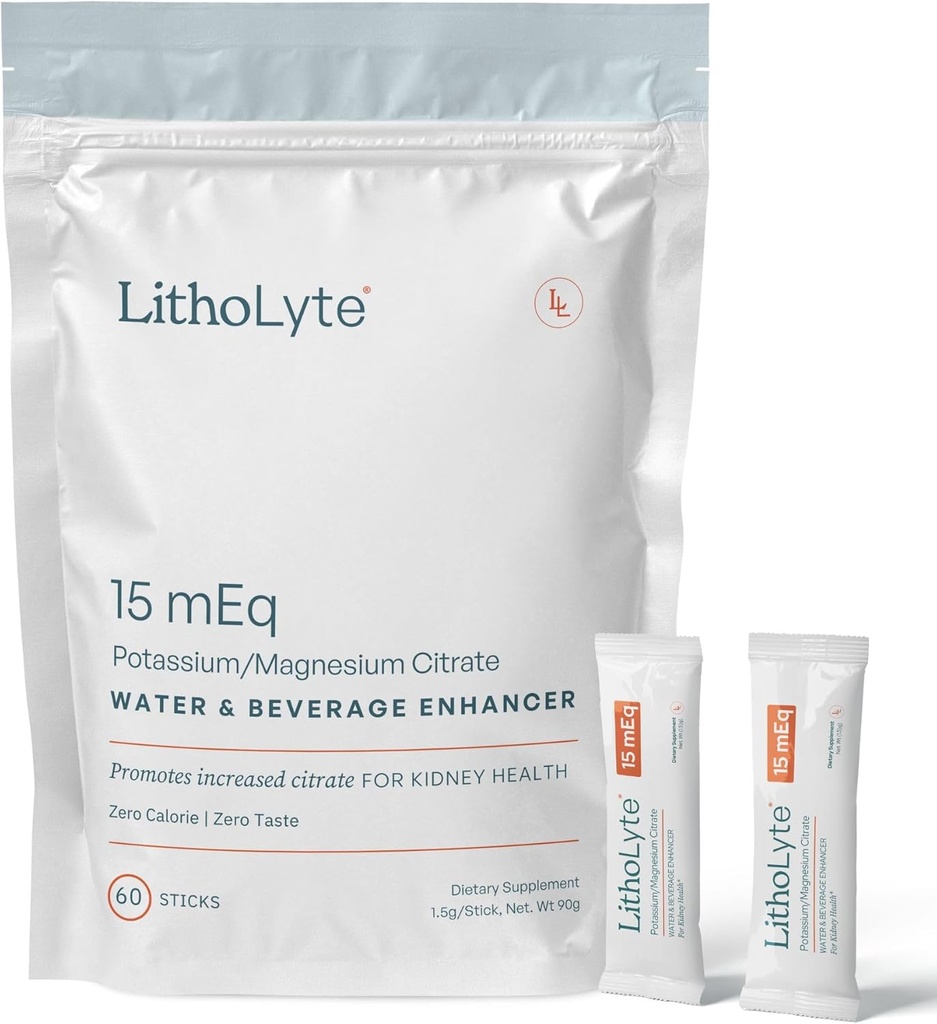 腎臓の健康 15mEq | 腎臓の健康のための水と飲料の増強物 | 泌尿器科医によって開発 | 60 棒
