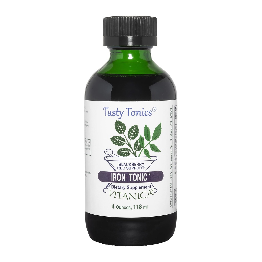 Vitanica の鉄のトニック, 液体の鉄の補足, 赤い血の細胞サポート, 完全菜食主義者の, 4 オンス