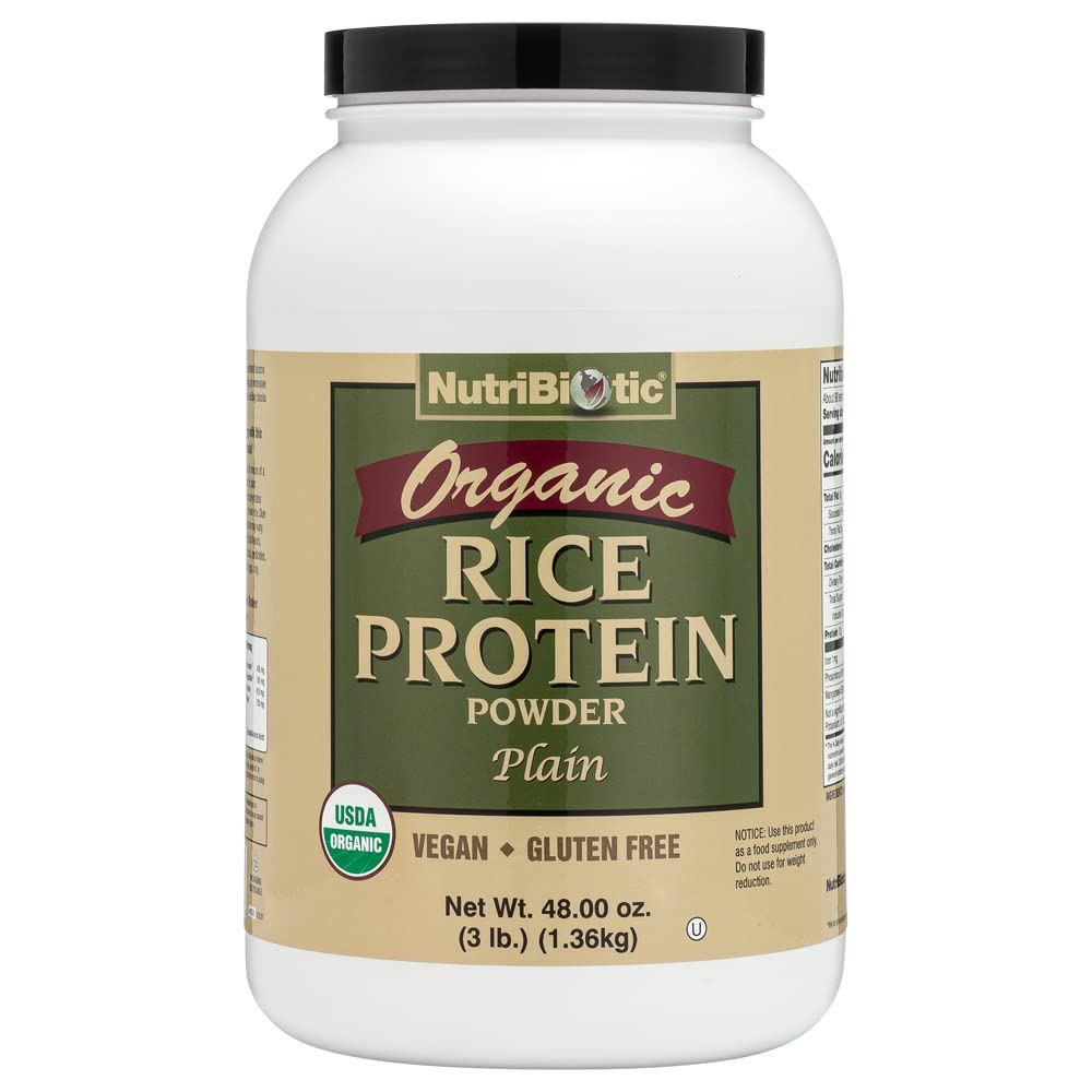 NutriBiotic認定オーガニックライスプロテインプレーン、3ポンド | 低炭水化物ビーガンプロテインパウダー | 生, 認定コーシャ&ケトフレンドリー | 化学品なしで作製, GMO&グルテン | 消化しやすい
