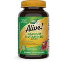 ネイチャーズ・ウェイ・アライブ! ビタミンD3、毎日の補足が付いているChewableカルシウム ガミーは健康な骨および歯および筋肉機能*、いちごおよびラズベリーLemonadeの味付けされた、60のガミーを支えます
