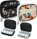Serfeymi週刊旅行ピルオルガナイザーPill Case for Purse with Reable 7 Day Pill Box, Fashionable Travel Medicine, ビタミン, サプリメント - ブラック 02 + ブルー 01