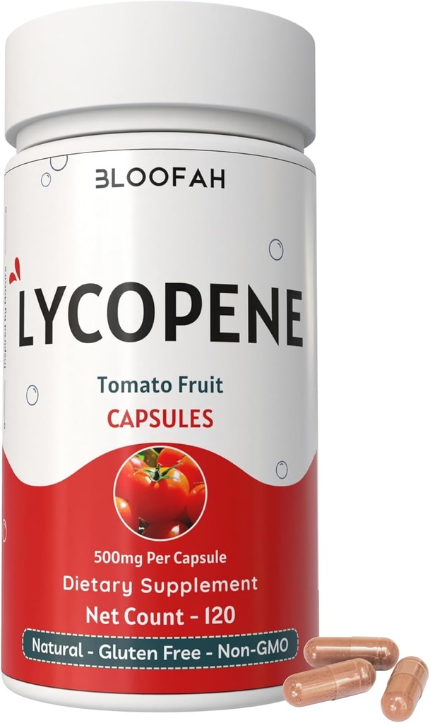 トマトパウダーカプセル500mg(Lycopene) - 120カウント | 健康とウェルネスサポートのための天然カロチノイドサプリメント | 植物ベース、グルテンフリー&非GMOフォーミュラ