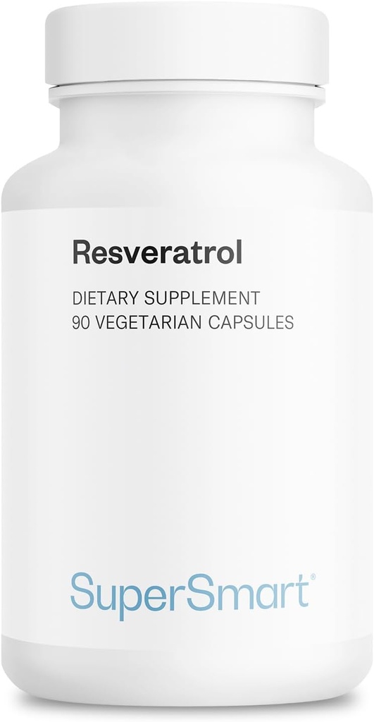 Supersmart - Resveratrol 40mg/日(Well-Tolerated) - オーガニックレッドグレープエキス - 高効力レスベラトロールサプリメント | 非GMO&グルテンフリー - 90 ベジタリアンカプセル