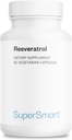 Supersmart - Resveratrol 40mg/日(Well-Tolerated) - オーガニックレッドグレープエキス - 高効力レスベラトロールサプリメント | 非GMO&グルテンフリー - 90 ベジタリアンカプセル
