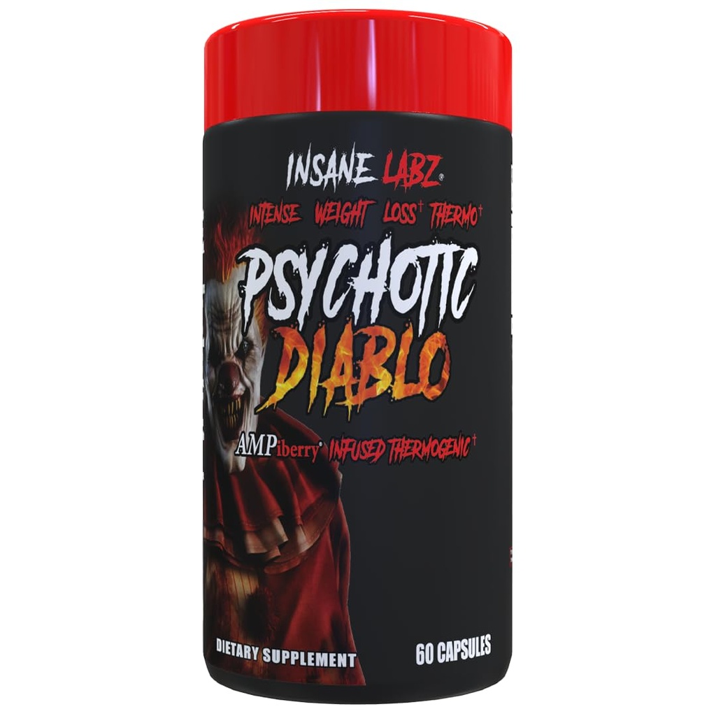 Insane Labzの精神医学のDiabloのThermogenic脂肪バーナーのための人および女性のためのパラダイスTheobromine Dandelionの根のエキスはAMPiberry、食欲抑制剤- 60のサービングによって燃料を供給しました