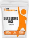BulkSupplements.com Berberine HClパウダー - Berberineサプリメント、Berberine 500mg、Berberineパウダー - Gluten無料、給食当たり500mg、1kg(2.2ポンド)(パッケージ1)