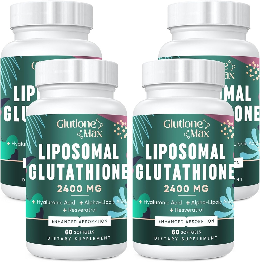 8-in-1 Liposomalのグルタチオン2400のMGの高吸収の酸化防止方式–Hyaluronic酸、アルファ リポ酸、Resveratrol -皮、レバーのデトックス及び免疫システム、240のSoftgelsを使って