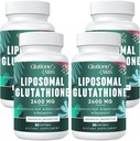 8-in-1 Liposomalのグルタチオン2400のMGの高吸収の酸化防止方式–Hyaluronic酸、アルファ リポ酸、Resveratrol -皮、レバーのデトックス及び免疫システム、240のSoftgelsを使って
