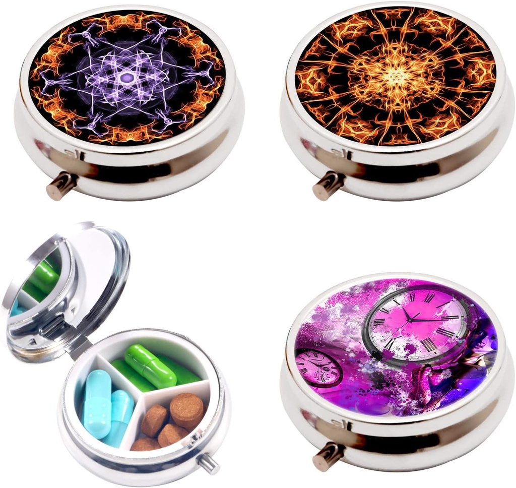 3pcsの丸薬箱、3は財布、かわいい小型薬のオルガナイザー旅行丸薬のオルガナイザー、携帯用丸薬の容器および薬のビタミンのオルガナイザーのための小さい丸薬の箱を構成します