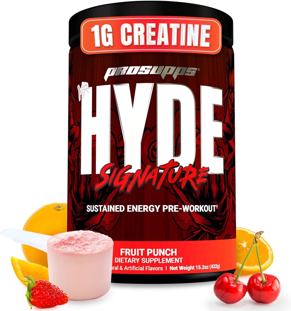 PROSUPPS Mr. Hyde Signature Pre Workout Powder with クレアチン、ベータアラニン&カフェイン - パフォーマンス、エネルギーと耐久性 - 男性と女性のためのクリーンフィットネス&ジムサプリメント(フルーツパンチ、60サービング)