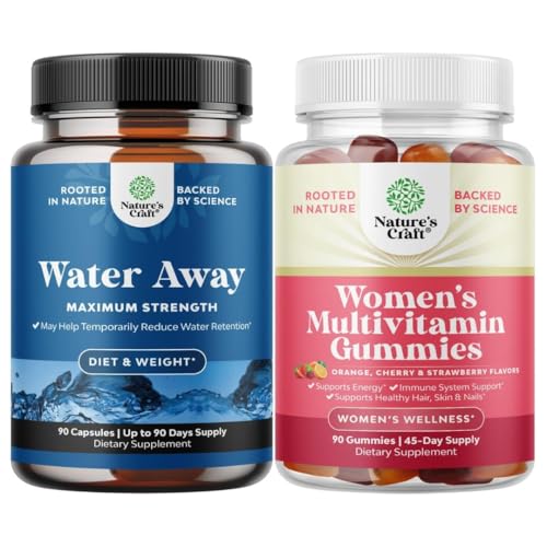 水の束 Away の丸薬 - ブロッキング救済のためのタンポポリーフ抽出物と流体保持サプリメント - 脚と足のためのカプセル 腫れと女性の大人のエネルギーと免疫のためのマルチビタミン グミ